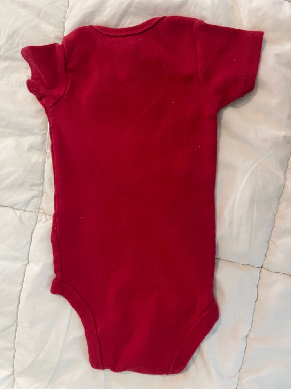 Carter's Bright Red Short Sleeve Baby Onesie with Sparkle Lettering 3 months